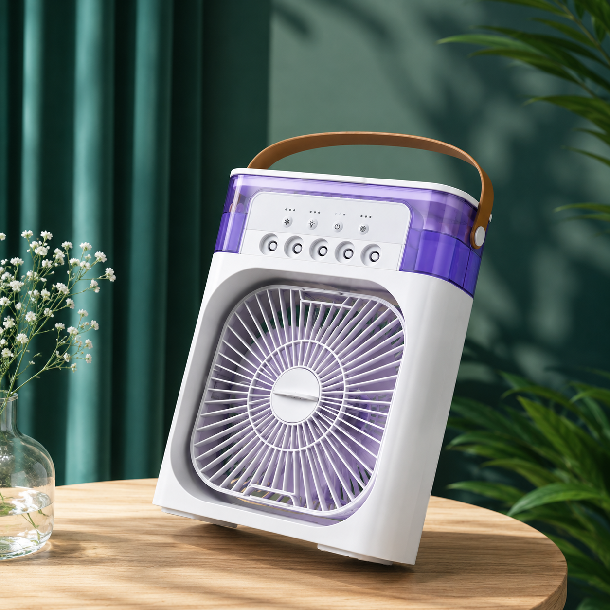 Mini Portable Air Cooler Fan – Rechargeable USB Cooling Fan with Mist Spray!!
