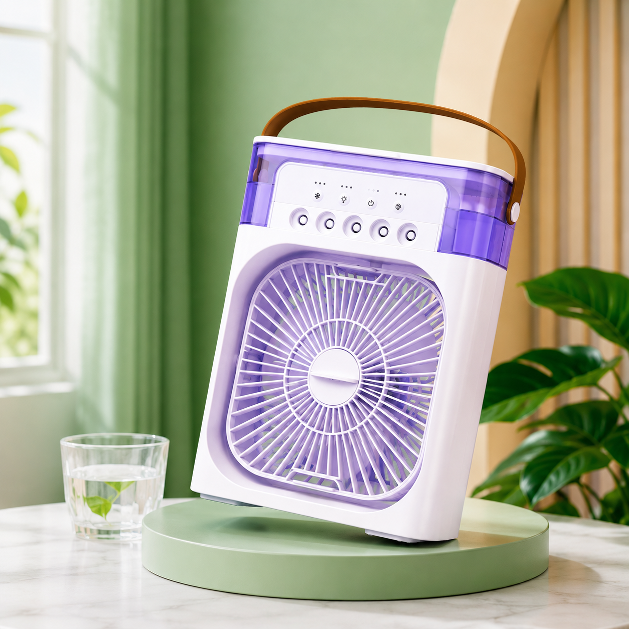 Mini Portable Air Cooler Fan – Rechargeable USB Cooling Fan with Mist Spray!!