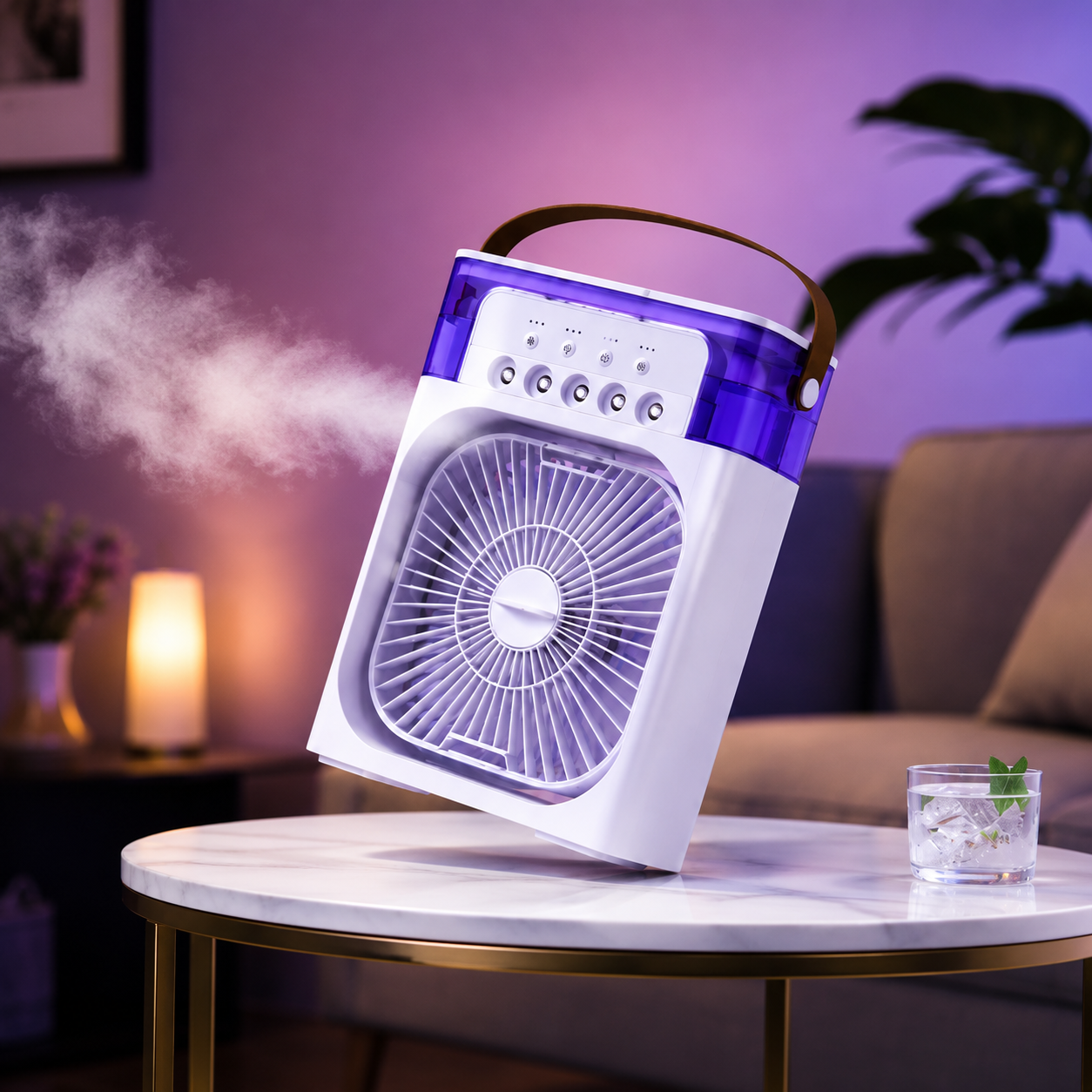 Mini Portable Air Cooler Fan – Rechargeable USB Cooling Fan with Mist Spray!!