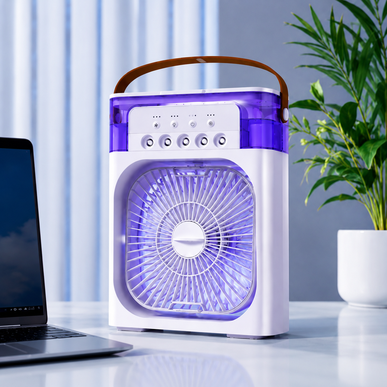 Mini Portable Air Cooler Fan – Rechargeable USB Cooling Fan with Mist Spray!!
